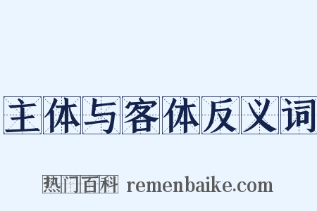主体与客体反义词是什么意思的图片